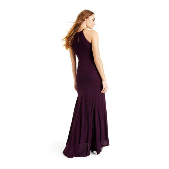 JUMP Womens Maxi Dress Purple Slitted Halter Evening Juniors 9\10 - Picture 2 of 4